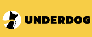 Underdog Fantasy review — black wordmark on yellow background