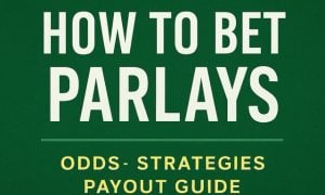 Featured image with bold centered text reading “How to Bet Parlays – Odds, Strategies, Payout Guide” on a clean green background.