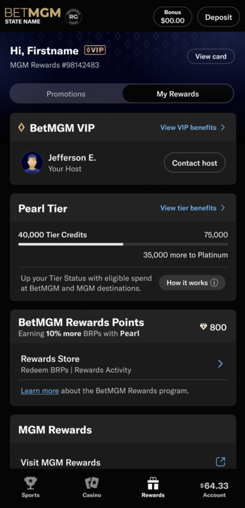 BetMGM new app screenshot