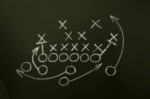 NFL Football strategy chalk board