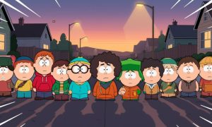 South Park Characters Stand Side by Side Outside