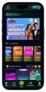 Rich Sweeps Casino home page
