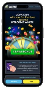 Spinfinite Casino welcome bonus