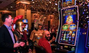 Ceasars Celebrates New Egyptian-Themed Slots with NJ Slot Guy Ceremonial First Spin