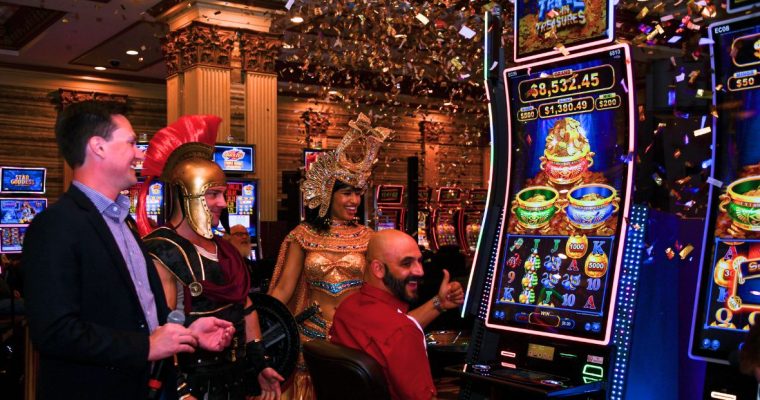 Ceasars Celebrates New Egyptian-Themed Slots with NJ Slot Guy Ceremonial First Spin