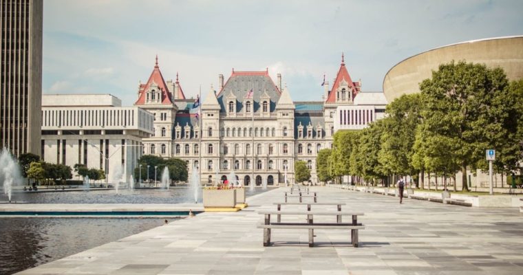 Exterior of New York State Capitol Building in Albany, NY