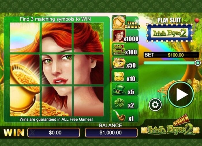 Iris Eyes 2 Scratch card game