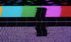 Colorful Image Displays Old Video Template. No Signal. Static TV Noise Concept