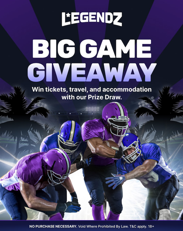 Image on X for Big Game Giveaway February 2026 Promo by Legendz Casino