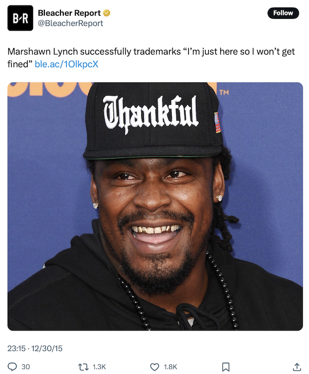 Marshawn Lynch “I’m just here so I won’t get fined”