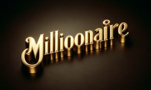 Gold 3D Letters Spell Millionaire On Solid Background