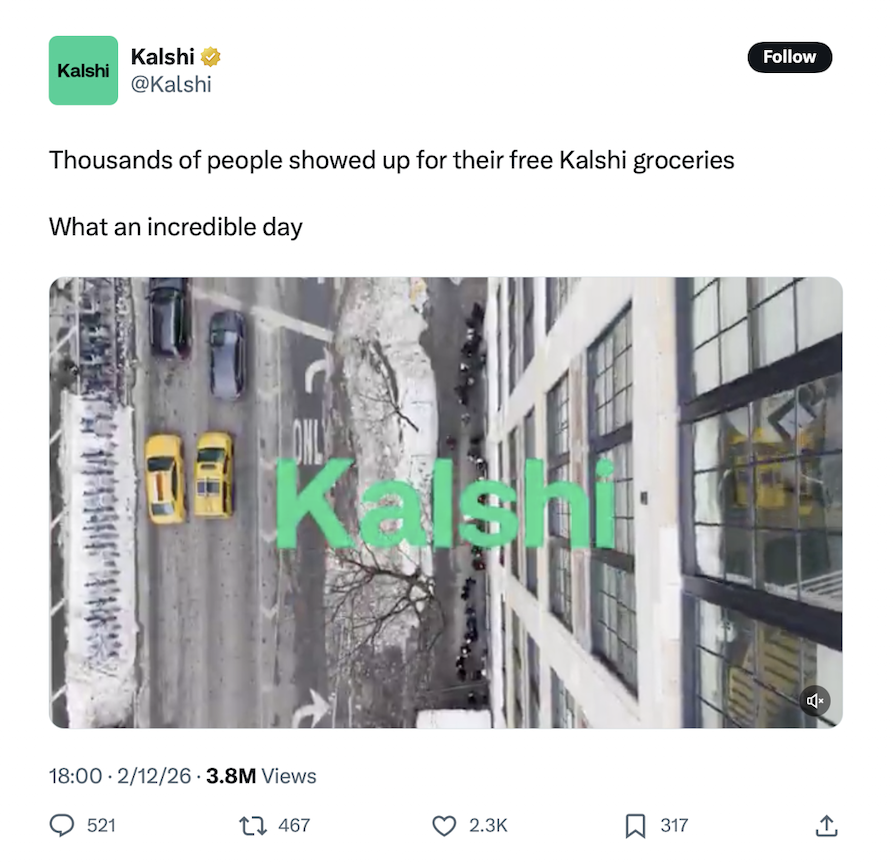 Kalshi Gives Out Groceries on X