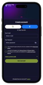 Sweepico Casino Sign-Up Page