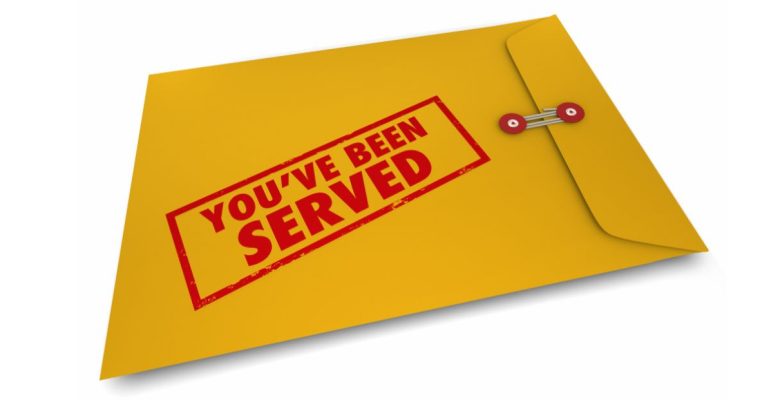 Yellow Envelope Reads You've Been Served