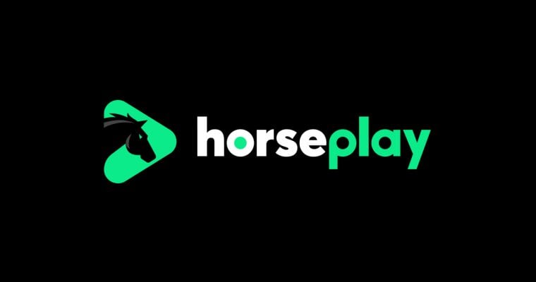 Horseplay Green & White Logo on Black Backgroun
