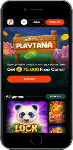 Playtana casino mobile screen