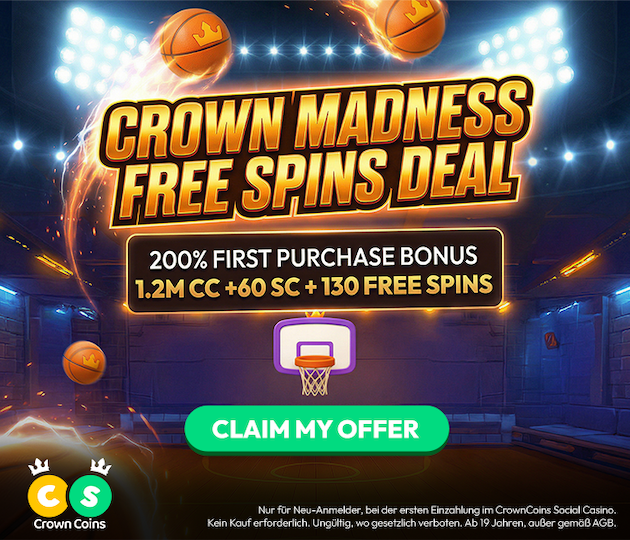 Crown Coins Madness Free Spins Deal Promo Image March 2026