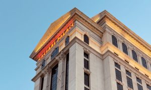 Light Shine at the Top of Caesars Palace Casino In Las Vegas