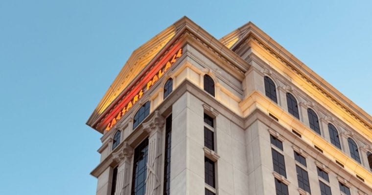 Light Shine at the Top of Caesars Palace Casino In Las Vegas