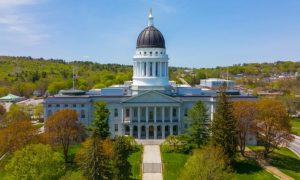 Sunny Day at the Maine State Capitol Building USA