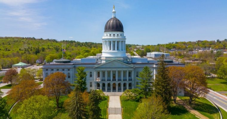 Sunny Day at the Maine State Capitol Building USA