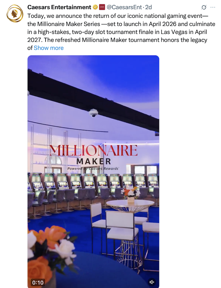 Caesars Millionaire Maker Series 2026: Win $1 Million in Vegas