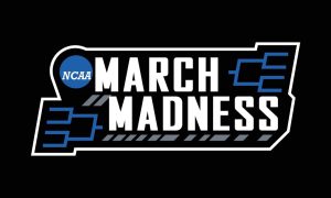 Black Background with Illustration Text Saying NCAA March Madness