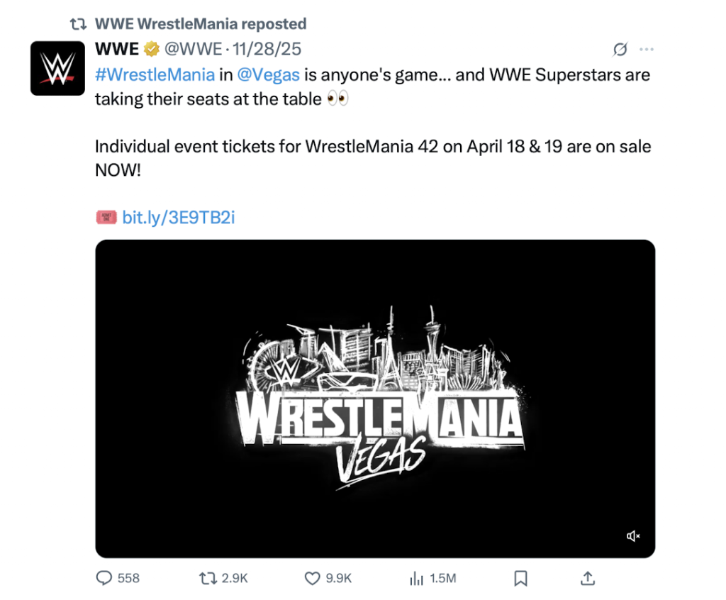 WrestleMania 42 at Las Vegas Post on X