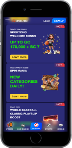 Sportzino Welcome Bonus Screenshot
