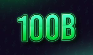 "100B" in Neon Green Text on Black Background