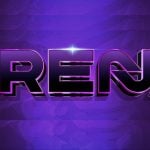 Purple and Black Graphic Design of the Word Arena in Futuristic Font