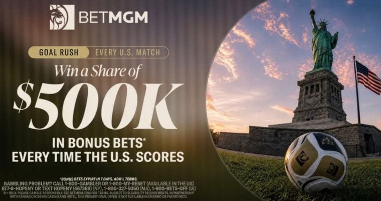 Promo Image for 2026 FIFA World Cup Sports Betting Promo by BetMGM