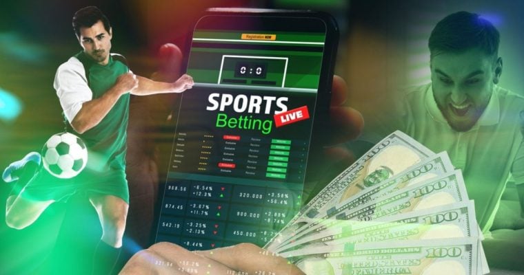 Man Uses Mobile Phone for Live Online Sports Betting on Soccer with Cash