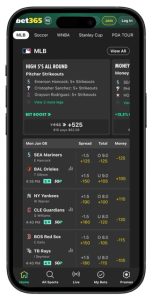 bet365 Sportsbook odds