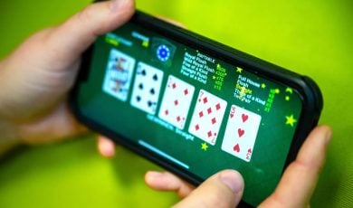 Online gambling, poker game on mobile