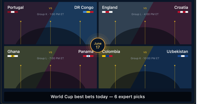 world cup best bets today June 17,2026