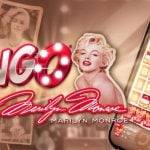 Image of Marilyn Monroe Next to Cell Phone with Slingo Online Casino Game