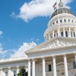 Blue Skies Behind California Capitol Building in Sacramento