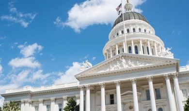 Blue Skies Behind California Capitol Building in Sacramento