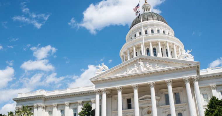 Blue Skies Behind California Capitol Building in Sacramento
