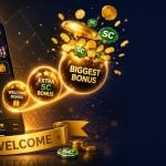 Three ascending bonus orbs bursting with gold and sweeps coins from a phone screen for GoGo Gold new player welcome bonus