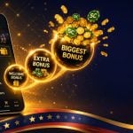 Gold crown with purple sweeps coins streaming upward and calendar, checklist and envelope icons for Crown Coins free SC