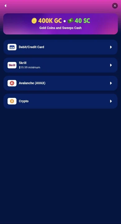 MyPrize.us accepted payment methods