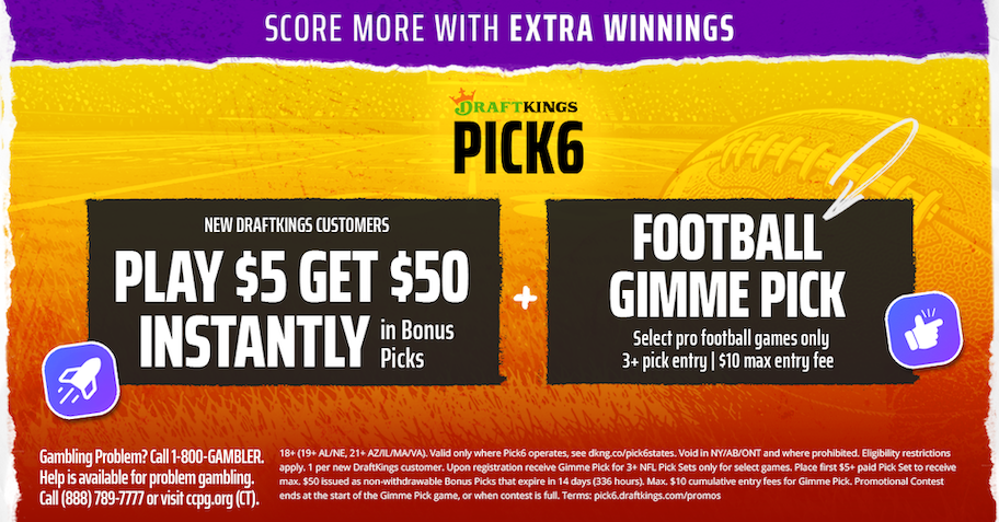 DraftKings Pick6 Updated Welcome Promo Sept. 2026