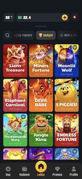 Poly Casino jackpot slots