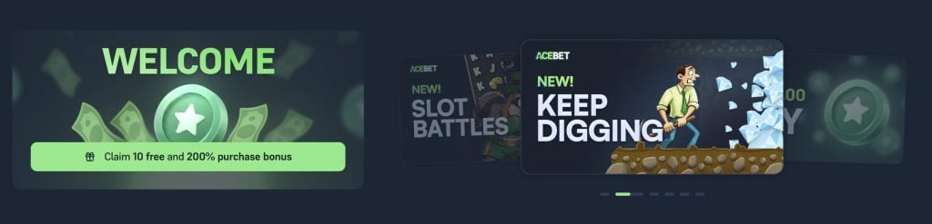 new slot games acebet no deposit bonus verified