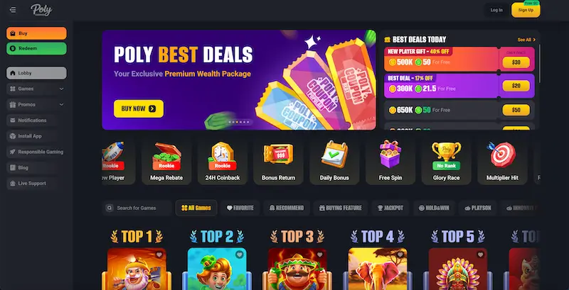 Poly Casino web-based site
