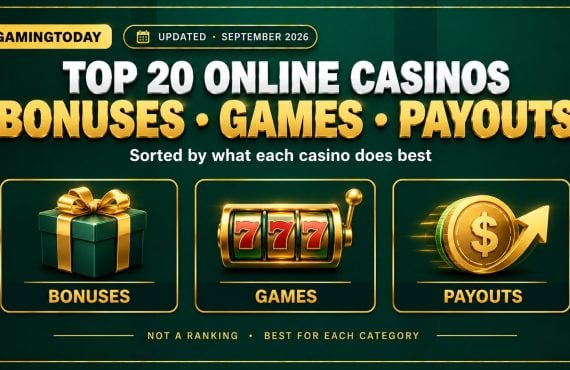 Top 20 Online Casinos for Real Money: Bonuses, Games and Payouts