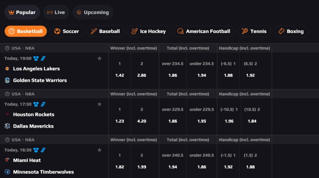 Titan Treasure social sportsbook showing basketball odds