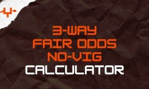 Use a 3-Way Fair Odds No-Vig Calculator to learn the true probability of a betting market's outcome after removing the vig.